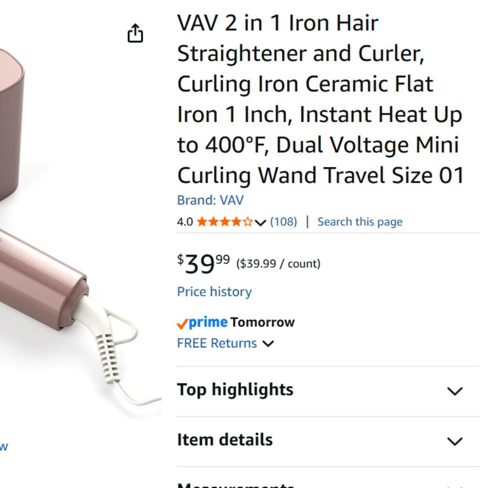 Brand NEW travel curling iron & straightener - DUAL Voltage for travel!